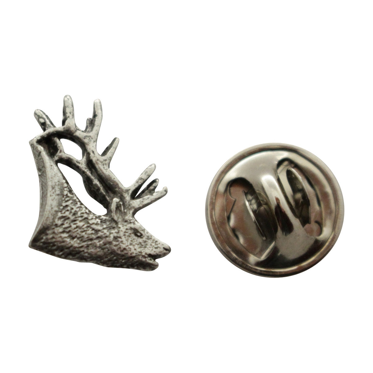 Elk Mini Pin ~ Antiqued Pewter ~ Miniature Lapel Pin ~ Sarah's Treats & Treasures